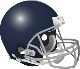 Fototapeta premium Navy blue American football helmet with a metallic silver facemask