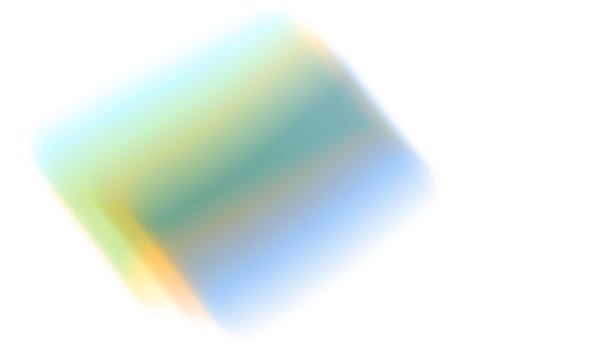 A vibrant, multicolored gradient shifts across a rounded square shape on black background.