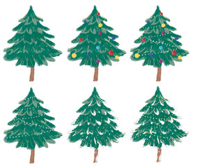 Fototapeta premium set of christmas trees