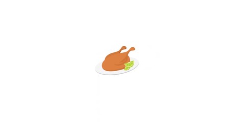 Animated chicken icon for food Ideal for culinary designs meat themes kitchen branding food promotions and nutrition graphics.