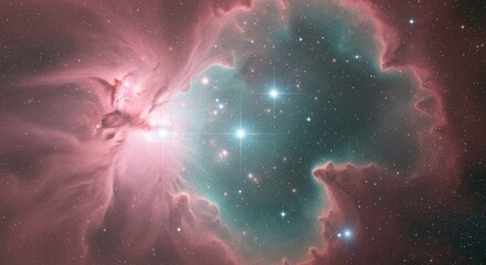 Colorful Nebula with Star Clusters in Deep Space for Cosmic Background