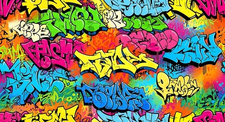 Explosive graffiti art background with vibrant colors and intricate details