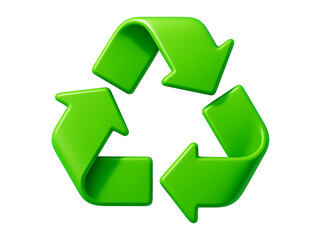 Obraz premium Green recycling symbol isolated on transparent background