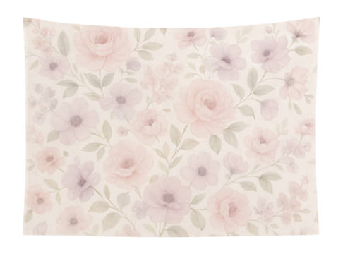 Pastel floral tapestry, perfect for adding a feminine touch to a guest bedroom.