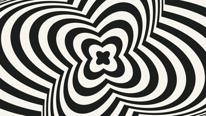 Abstract hypnotic striped lines. Psychedelic background design. Vector