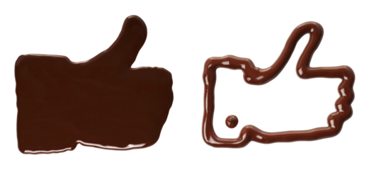 Set of chocolate like gesture isolated on transparent background