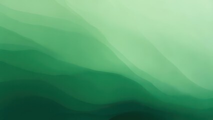 Abstract green gradient background with soft flowing waves.