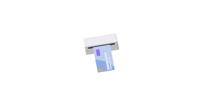 Animated insert card icon for finance Ideal for financial designs payment themes transaction branding card promotions and economic graphics.