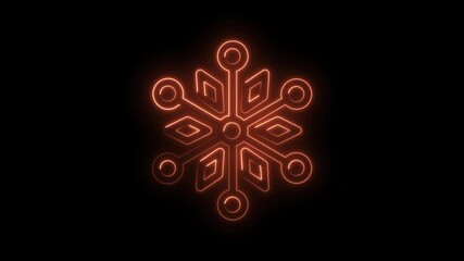 Glowing neon snowflake ornament decoration elegant winter season symbol festive christmas background - Powered by Adobe