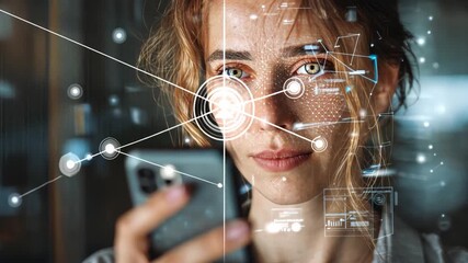 Person with a phone, a scene of E-business Security and Financial Intelligence.