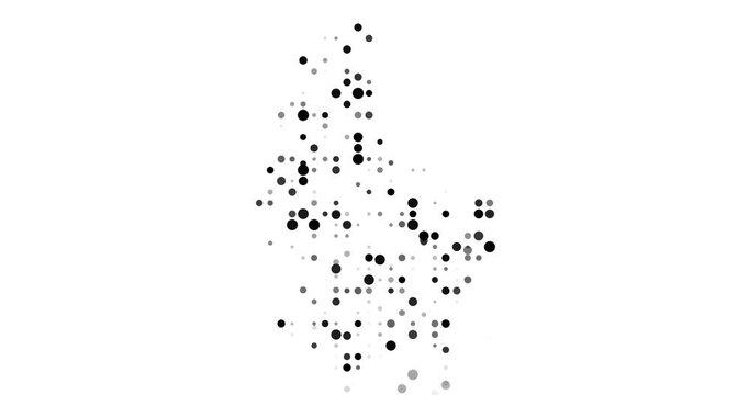 Motion Design Dots Swarming to Construct Luxembourg Border Animation