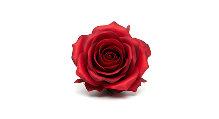 Crimson Rose Bloom Isolated on White Background