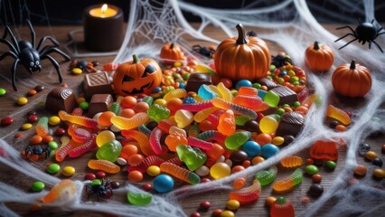 Halloween Candy Feast - A Spooky and Sweet Celebration.