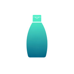 Teal Bottle Silhouette on transparent background