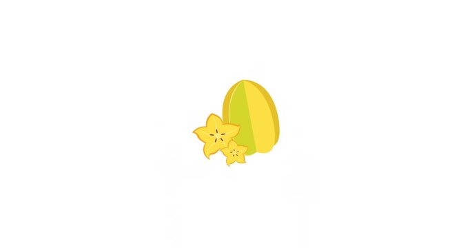 Animated carambola icon for food Ideal for culinary designs nutrition themes health branding carambola promotions and dietary graphics.