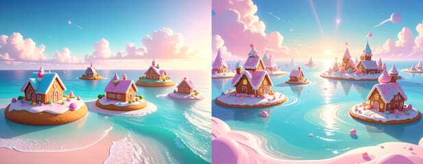 Whimsical Cookie Island Fantasy Landscape