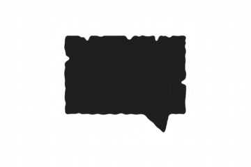 Black ragged edge speech bubble forming a communication concept with a transparent background