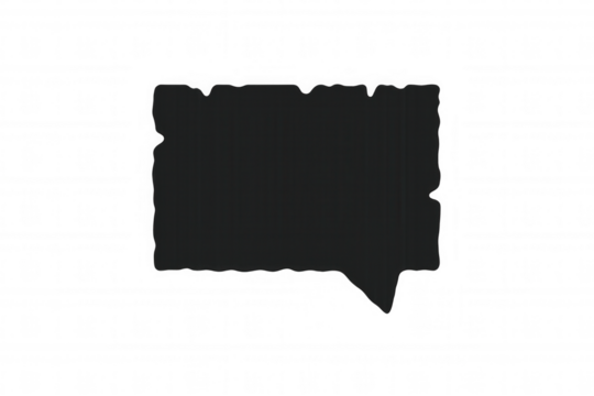 Black ragged edge speech bubble forming a communication concept with a transparent background