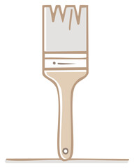 Paint Brush Vector Illustration Painting Equipment Stroke of Color Tool