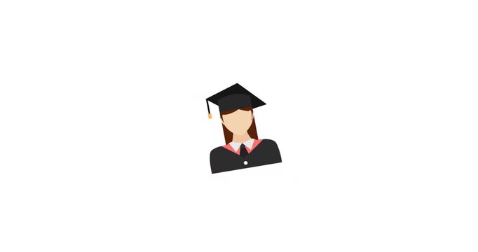 Animated graduate icon for education Ideal for academic designs achievement themes education branding graduate promotions and academic graphics.