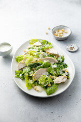Traditional Caesar salad with chicken