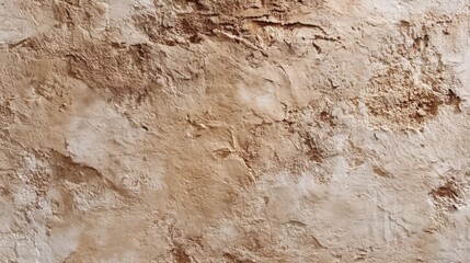Fototapeta premium Close-up of a textured wall with rough surface, showing uneven patterns in earthy tones of brown and beige,