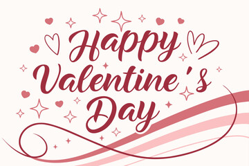 “Happy Valentine’s Day” gradient lettering with sparkle texture, luxury minimal vector for cards.
