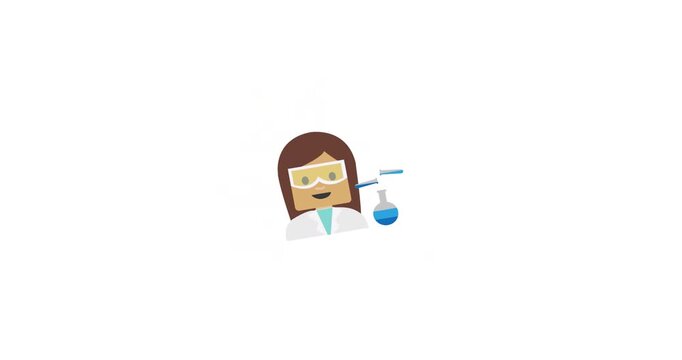 Animated scientist icon for science Ideal for research designs innovation themes science branding scientist promotions and academic graphics.