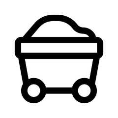 mining cart line icon