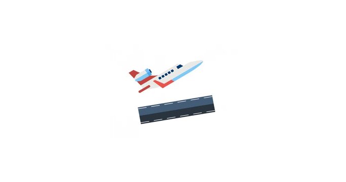 Animated take off icon for travel Ideal for aviation designs transportation themes travel branding take off promotions and journey graphics.