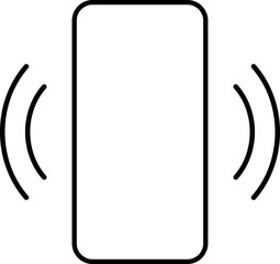 Phone vibration icon, ringtone symbols. Phone ring with vibration. Outline line drawing modern smartphone. Smartphone sound profile, vibration mode icon set for app and ui. Vector illustration.