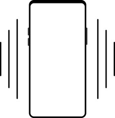 Phone vibration icon, ringtone symbols. Phone ring with vibration. Outline line drawing modern smartphone. Smartphone sound profile, vibration mode icon set for app and ui. Vector illustration.