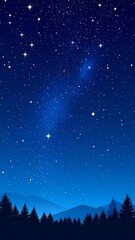 Fototapeta premium Digital art of a dark blue night sky with numerous twinkling stars