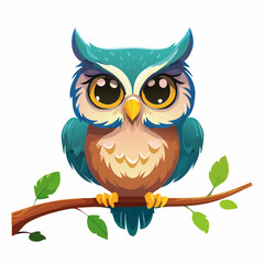 Fototapeta premium Weise Eule auf Ast