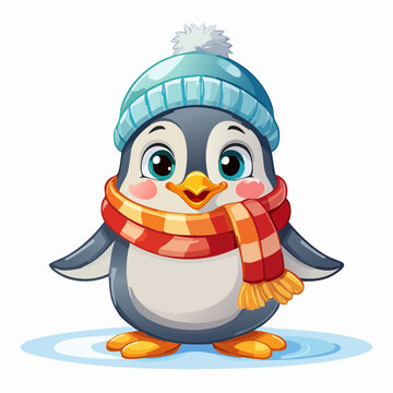 Fr&ouml;hlicher Pinguin mit Schal