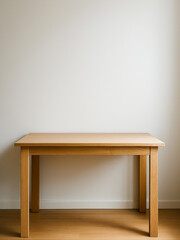 Fototapeta premium Warm Minimal Interior Mockup with Wooden Tables and Neutral Walls