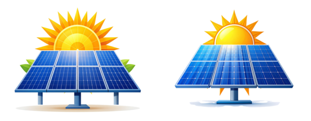  Minimalist Solar Energy Flat Icon on White Background