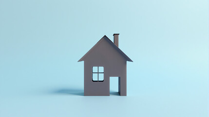 Minimalistic Paper House on Light color Background
