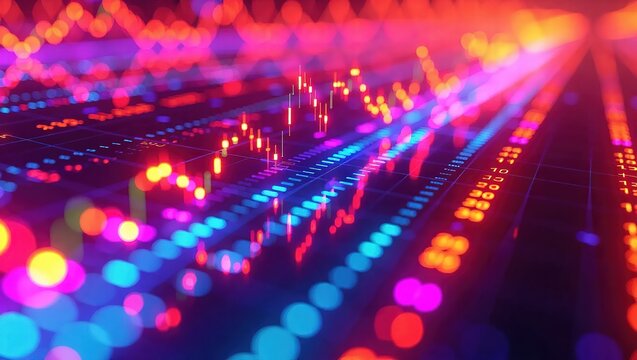 Abstract Digital Data Flow and Financial Market Analysis.