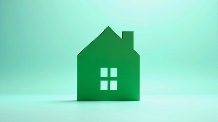 Minimalistic Paper House on Light color Background