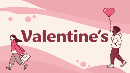 Pink gradient banner with bold sans-serif typography, modern minimal Valentine’s design for card.
