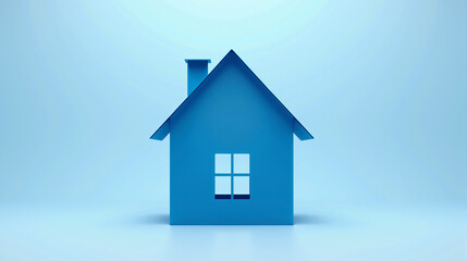Eco - Friendly 3D blue House Icon for Sustainable Living Concepts