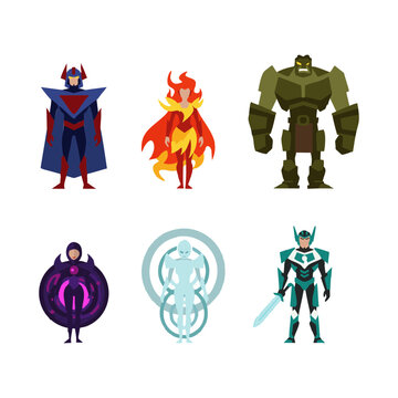 Villain Character Design Set &ndash; Diverse Vector Templates with Unique Styles and Body Variations