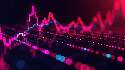 Abstract financial graph showing market trends and data analysis.