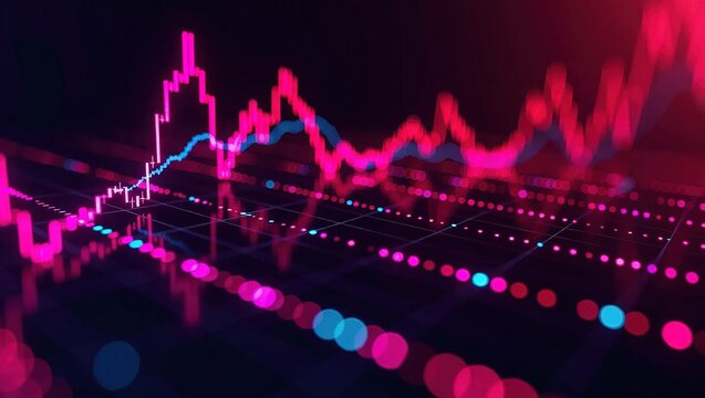 Abstract financial graph showing market trends and data analysis.