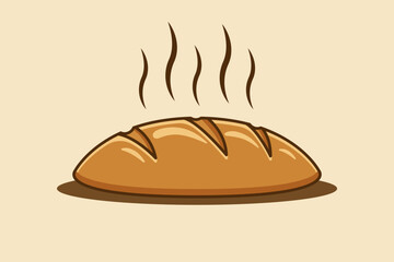 Hot bread logo design vector flat isolated illustration