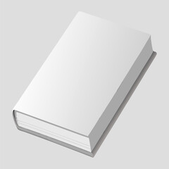 Minimal White Book Mockup on Transparent Background.