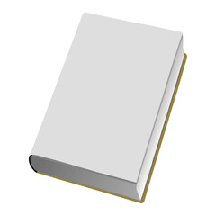 Minimal White Book Mockup on Transparent Background.