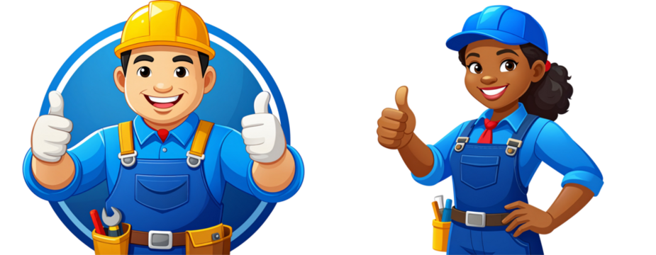 Friendly Cartoon Plumbing Technician Mascot