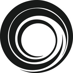 Black Swirling Concentric Circles on White Background abstract circular